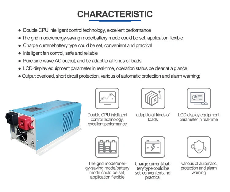 Solar Power Inverter Pure Sine Wave 3kw off Grid System Home