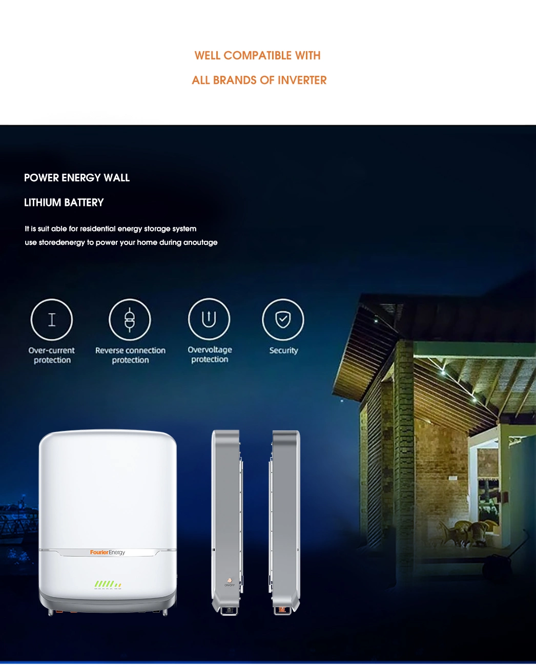 Fourierenergy 100ah Energy Storage Lithium LiFePO4 Battery