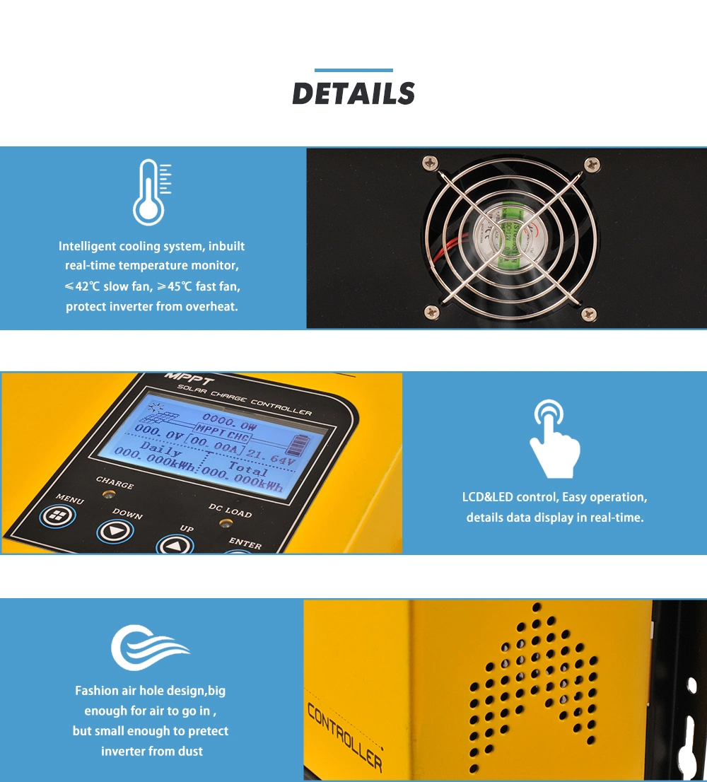 MPPT Solar Charge Controller 80AMP 12/24/36/48V Charger Controller for Home Use Solar Panel System Controller