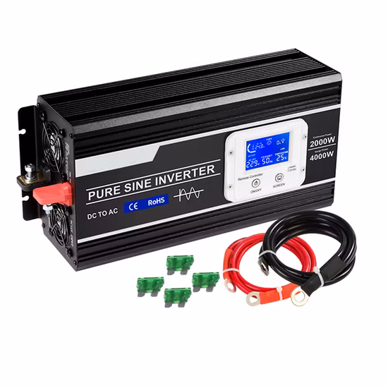 CE RoHS approuvé haute efficacité 2000W DC12V/24V AC110V/220V/230V onduleur de voiture à onde sinusoïdale pure