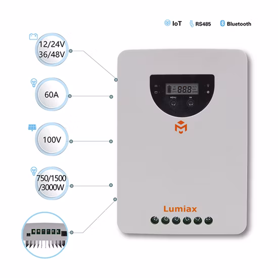 Contrôleur hybride solaire 60A Techfine 60A MPPT contrôleur de Charge MPPT 40A 60A pour contrôleur de Charge solaire de panneau solaire 100W